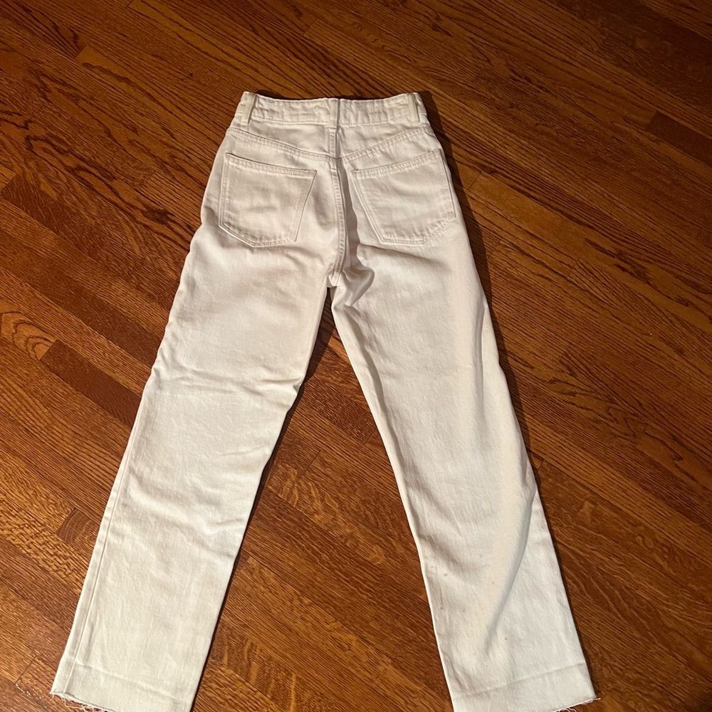 White zara button up jean- size 2